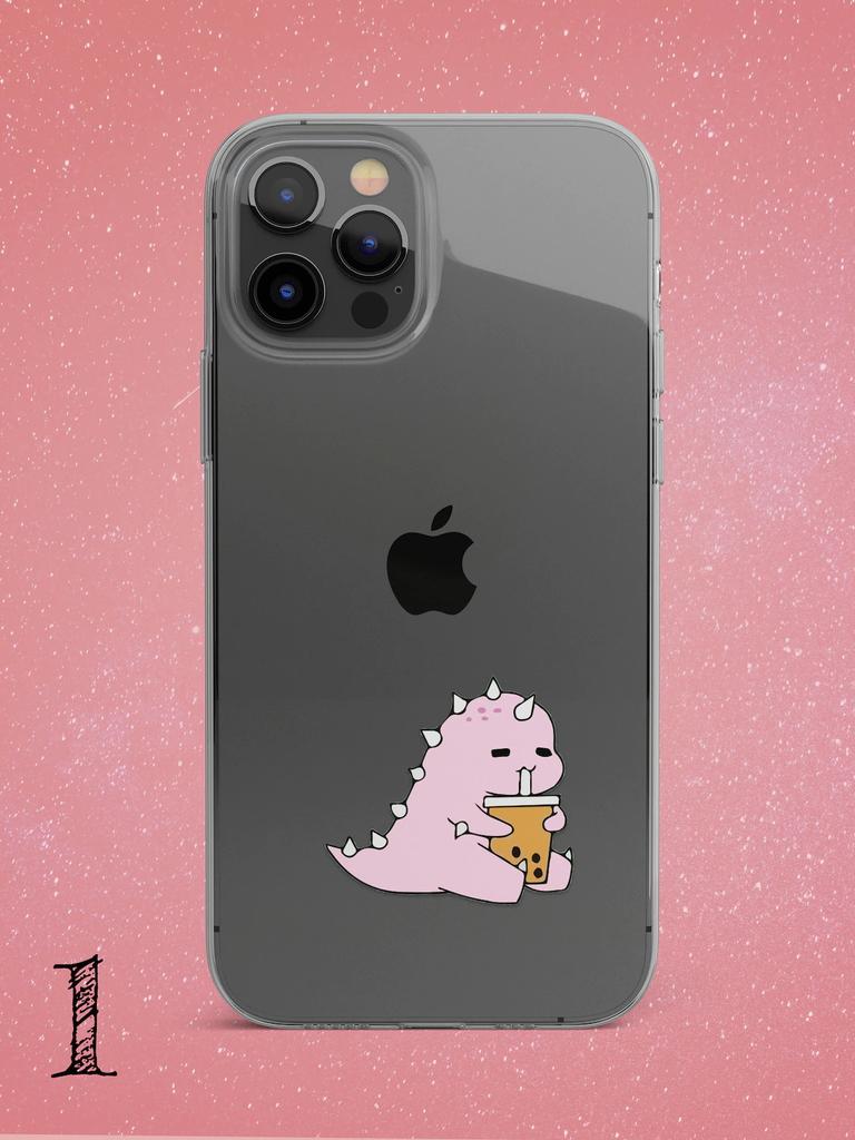 Cute Dino Clear Phone Case for iPhone 13 12 11 14 15 Pro Max Case Mini XR XS Max 7 8 Plus SE Case Silicone Tpu Dinosaur Cover