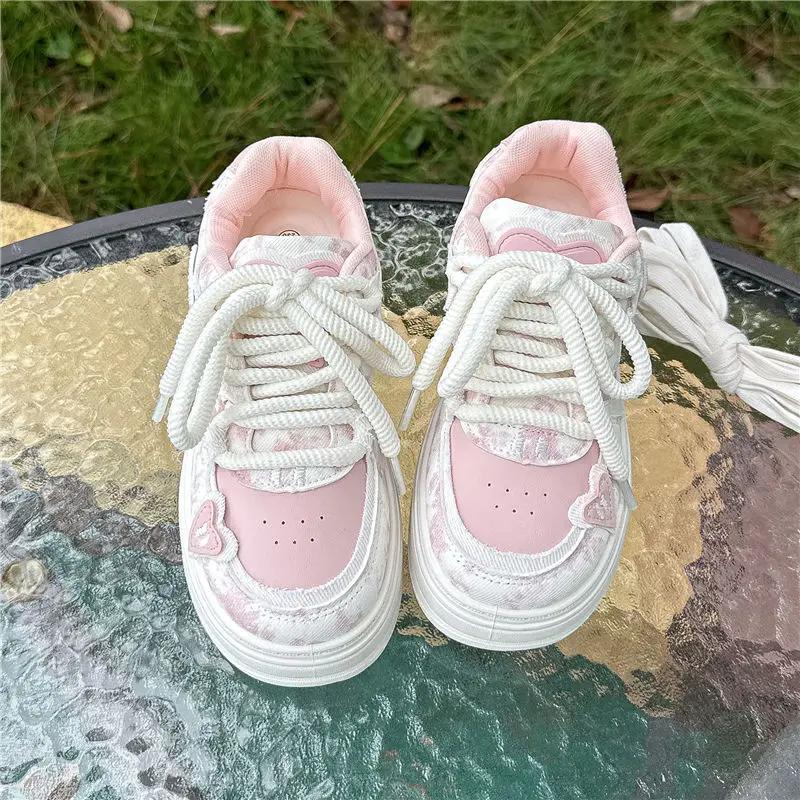 Fashion Lace Up Round Toe Shoes for Women Casual Korean On Offer 2025 New High Quality Vulcanized Shoe Trends Cheap 39 Woman Footwear