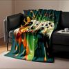 Colorful Paint Splash Game Controller Design Flannel Blanket for Bedroom, Living Room, Sofa, and Nap Sofas.