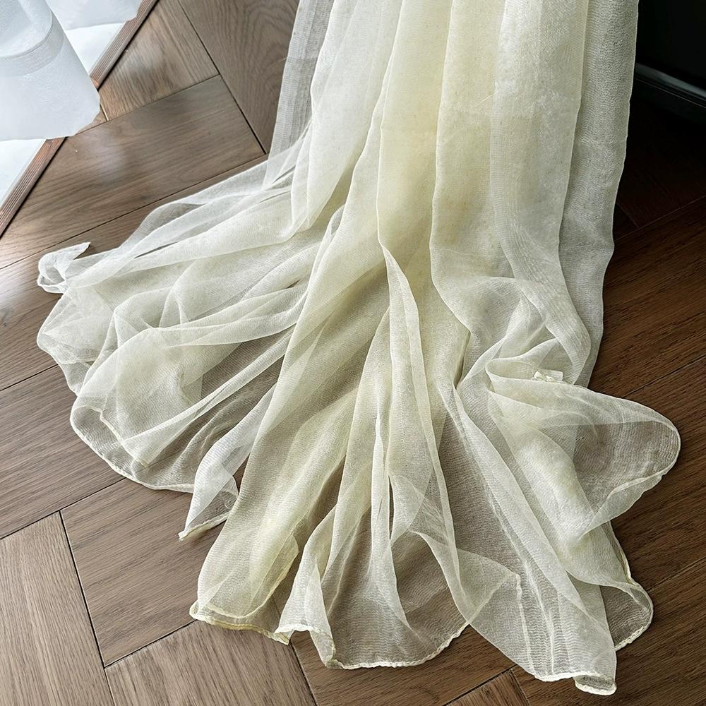 10% Seidenschal für Damen Farbverlauf Sonnenschutz Stola Vielseitig Dünn High-End-Feeling Wickeltuch Retro Gazeschal für Damen