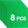 Set mit 8 Grünen Grundplatten, Verstärkt und Langlebig, 32x32mm Noppen, 25,5x25,5cm, Kompatibel mit Bausteinen