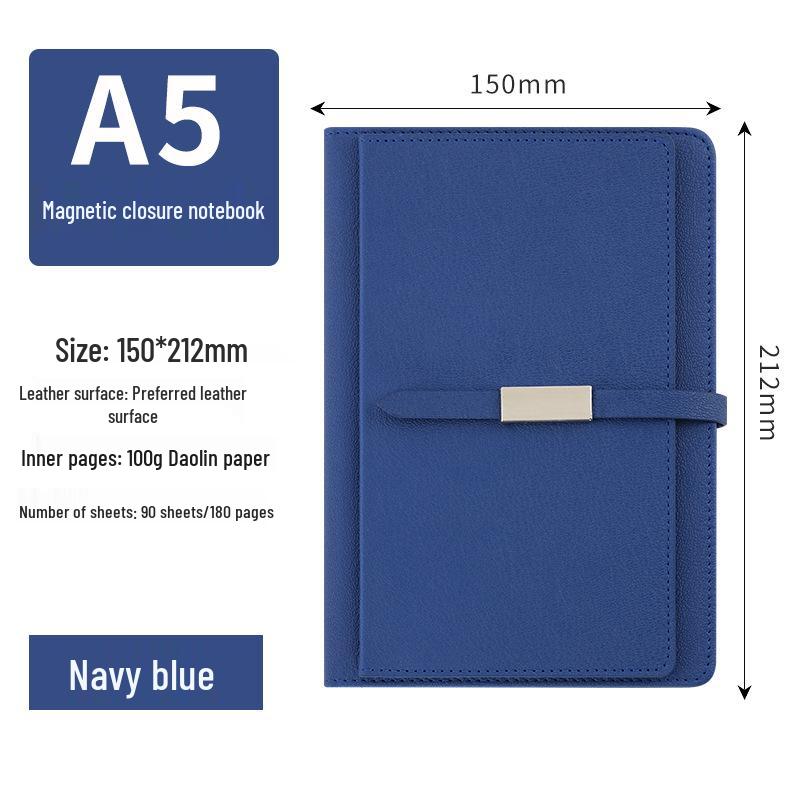 A5 Magnetic Buckle Notebook Set - Custom Logo for Business, Office, and Campus Meetings.