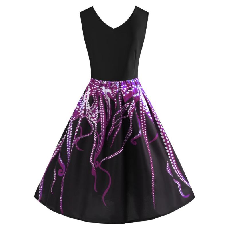 Hot Sale V-Neck Vest Positioning Printing Contrast Color Swing Skirt