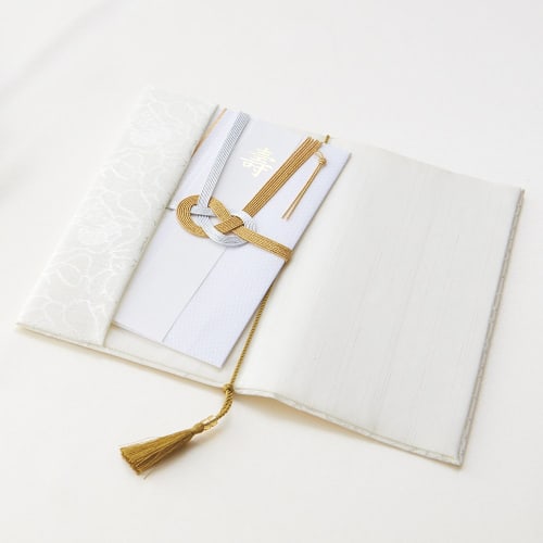 Maruai Fukusa (Western-style Envelope) with a Floral Pattern In Navy (Fuku-50DB)