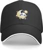 Cute Panda Sleeping On Moon Graphic Baseball Cap Adjustable Polyester Sun Protection Casual Unisex Hat