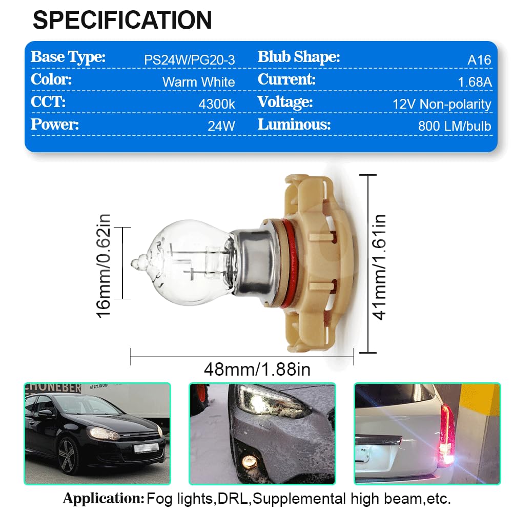 SOFOC-PS24W 5202 5201 Automotive Daytime Running Light Fog Lamp Turn