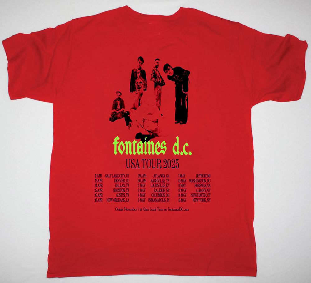 

NEW Fontaines D.C. Band USA Tour 2025 Gift For Fan Red T Shirt HH414 Unisex T-Shirt Graphic Tee XXL