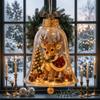 Transparent Lighted Christmas Bell Ornament Acrylic Cartoon Style Clear Christmas Bauble Ornament LED Lighted Plastic