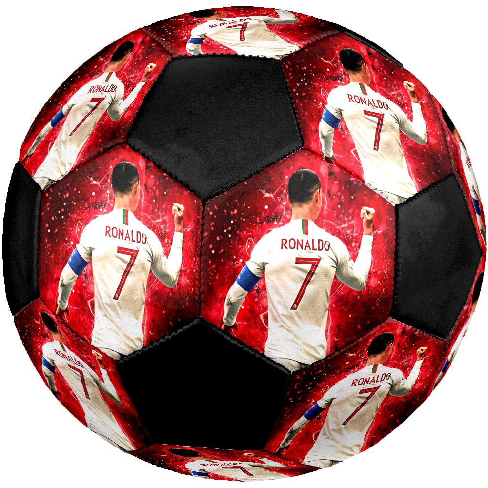 Cristiano Ronaldo CR7 Print Size 5 Soccer Ball, Machine-Stitched PVC, Durable & High Bounce, All Ages Fit, Fan Merchandise, Matches & Outdoor Use.