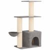 Cat Tree with Sisal Scratching Posts Light Gray 133 Cm