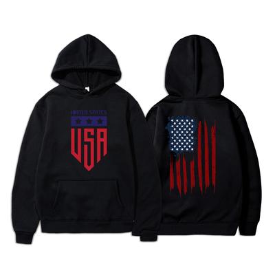Unisex 2023 Fashion Unisex's Hoodies American Flag Printed Long Sleeve Sweatshirt Fall Winter New Casual Hip-Hop Hoodie Streetwear Hoodies
