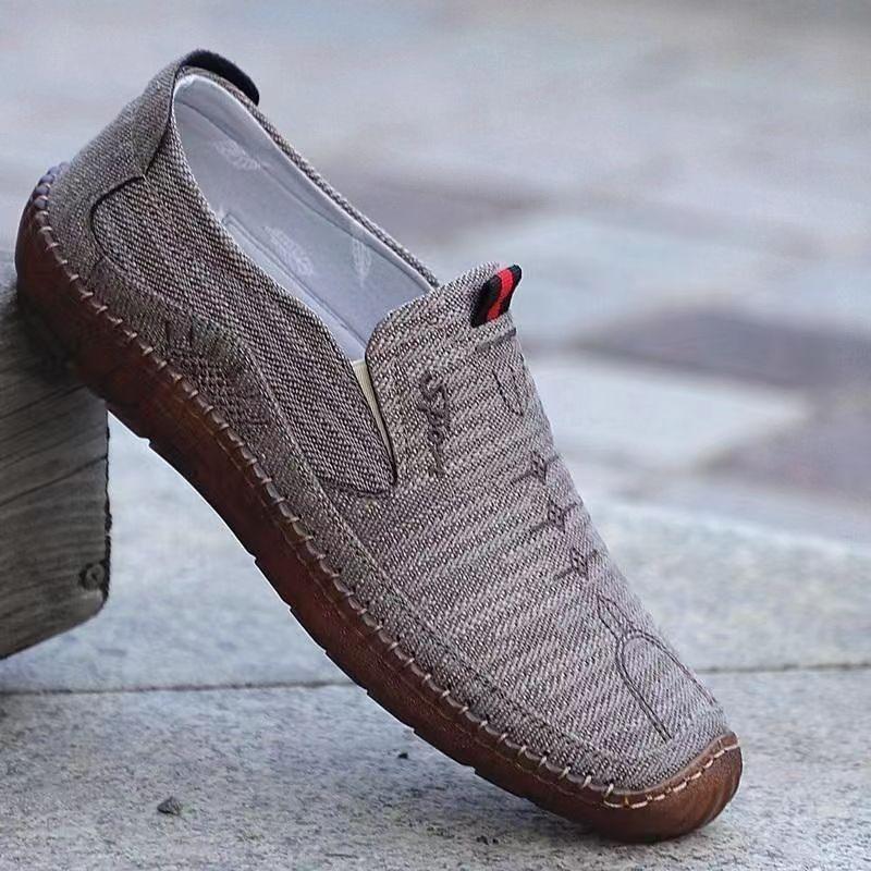 Men's casual shoes beef tendon sole old Beijing cloth shoes one pedal fashionable men's soft sole comfortable and breathable middle-aged dad shoes