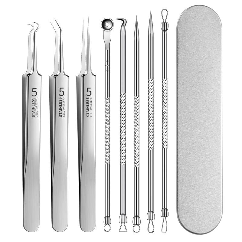 4-11Pcs Ingrown Hair Tweezers Acne Blackhead Removal Needles Black Dots Cleaner Deep Cleansing Pore Cleaner Face Skin Care Tools 3