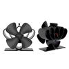 4 Blade Mini Fireplace Fan Heat Powered Stove Fan Log Wood Burner Eco Quiet  Heater Winter Home Warm Efficient Heat Distribution