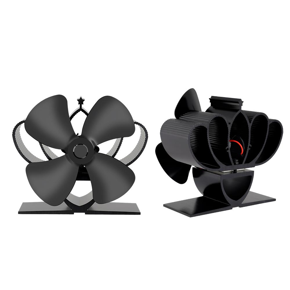 4 Blade Mini Fireplace Fan Heat Powered Stove Fan Log Wood Burner Eco Quiet  Heater Winter Home Warm Efficient Heat Distribution