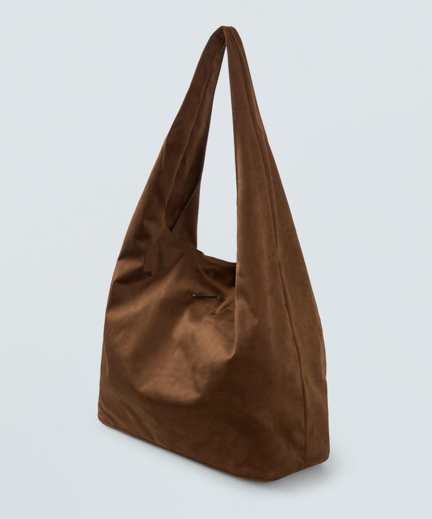 Piari Soft Flow Suede Hobo Bag (Dark Brown)