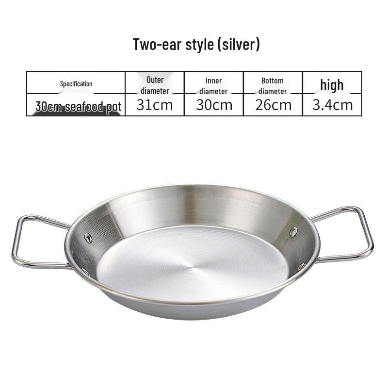 

Stainless Steel Commercial Serving Plate with Steel Handles (Set of 2)