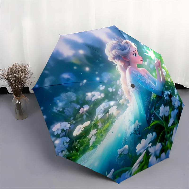 Elsa, Frozen Automatic Opening and Closing Umbrella, Compact Travel Umbrella, Lightweight and Portable, Suitable for Beach Commuting Busines