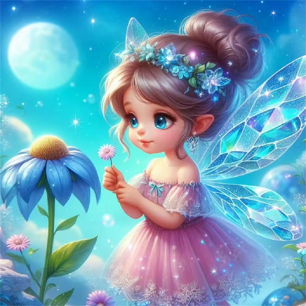 Disney Συλλογή Νεράιδα Τίνκερμπελ Ζωγραφική με Διαμάντια Γεμάτη Διαμάντια DIY Χειροποίητη Τέχνη Κεντήματος Κιτ Διακοσμητικής Ζωγραφικής Κινουμένων Σχεδίων