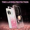 KADEM Pour Huawei nova 14 Ultra 5G Étui Anneau Support TPU Fleurs Coque de Téléphone Paillettes Dégradé