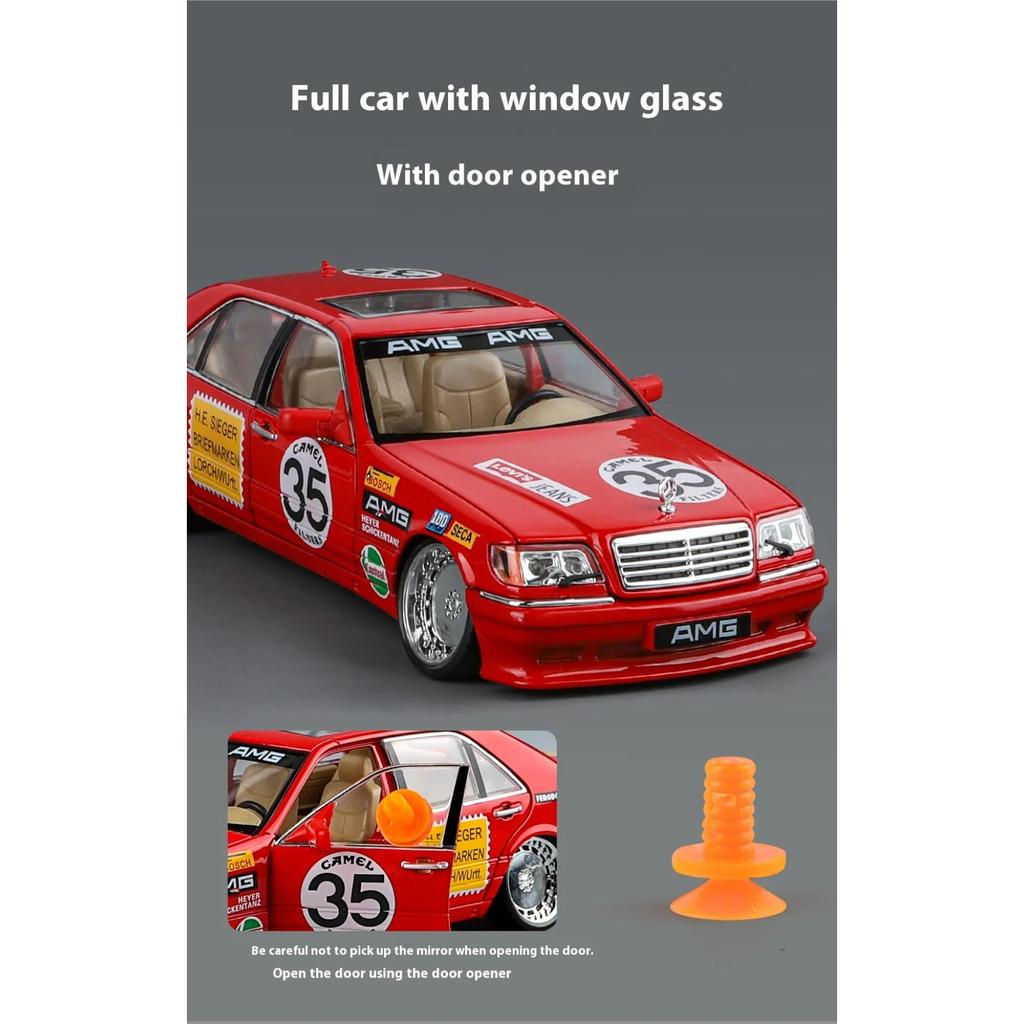 1/24 Scale Benz S W140 320SEL Modified Version Super Racing Car Alloy Metal Diecast Model Car Collecting Hobbies Ornaments