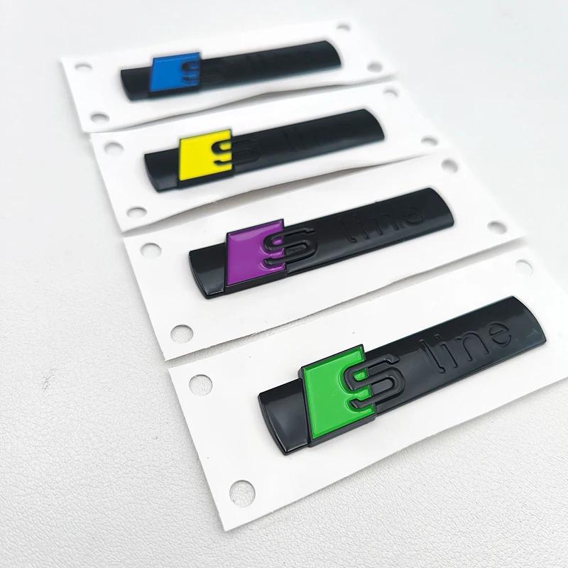 2pcs 3D ABS Sline Logo S Line Emblem Car Fender Badge For B A1 A2 A3 A4 A5 A6 A7 A8 Q2 Q5 Q7 Q3 TT S Line Sticker Accrssorie