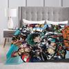 My Hero Academia Knitted Blankets Fleece Anime Soft Throw Blankets for Bed Bedspread