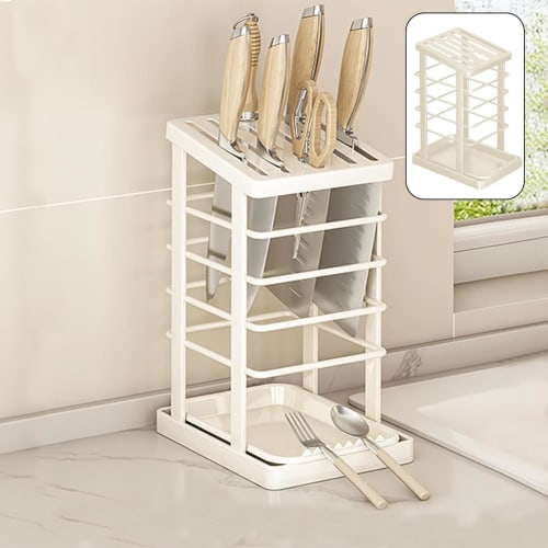 Nricrlus Knife Stand, Knife Case, Knife Storage, Large Capacity, Durable, Draining, Breathable, Rust-Resistant, Multi-functional, Knife, Sharpening Ro