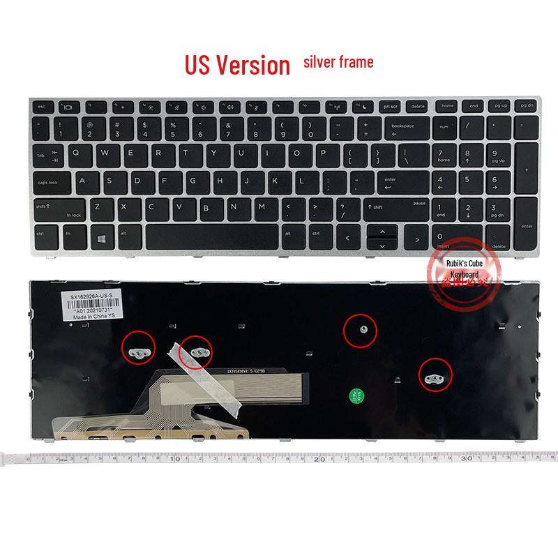 Compatible Keyboard for HP 450 G5, 455 G5, 470 G5, 650 G4, 650 G5 (RU/SP/UK/FR Layout)