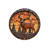 Round Metal Tin Sign Art Painting Wreath Decorative Plates Entrance Decor Gift Mask Theme For Bar Cafe Club Home Room Wall Decor