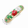 1,4 cm Pfingstrosen-Filigranblumen-Armreif Breiter Damen-Handarmreif Geschenke für Frauen Mädchen