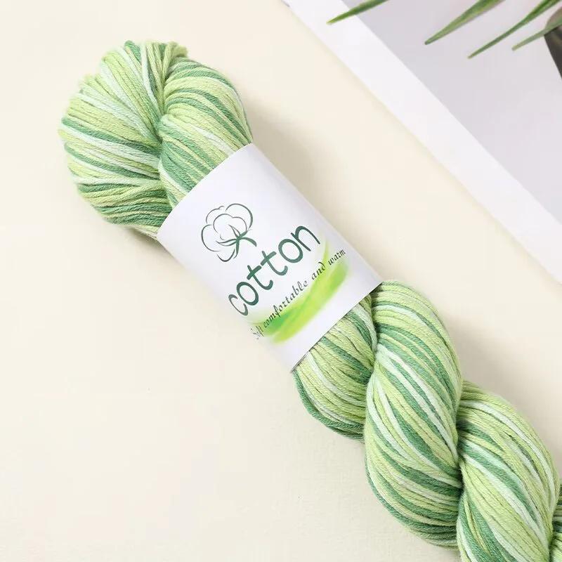 50g/Roll 100% Cotton Hand-Dyed Gradient Yarn for DIY Hand Knitting Sweaters Scarf Soft Warm Multicolor Crocheting Yarn Thread