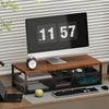 2-Tier Design Computer Monitor Stand Metal Mesh Pull Out Storage Drawer Desk Monitor Riser  School