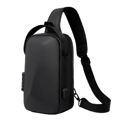 Bolsa de Peito Masculina da Moda High-end Monocromática Impermeável Transversal Bolsa de Viagem Rígida Bolsa de Peito para Deslocamento Casual