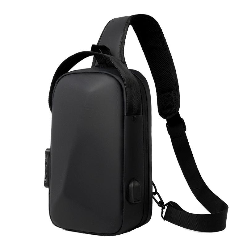 Fashionable Men's Chest Bag High-end Single-shoulder Waterproof Cross-span Bag Travel Hard Shell Chest Bag Commuting Casual Shoulder Bag