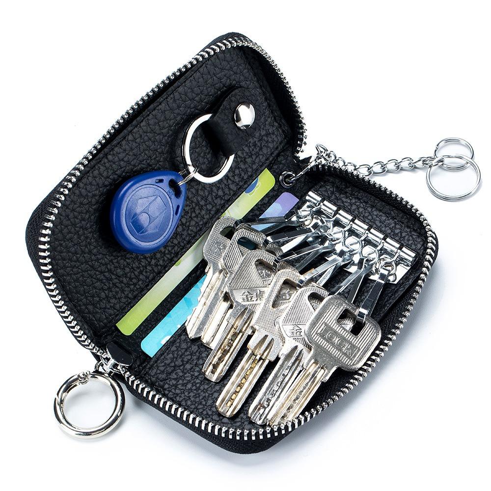 Zipper Closure Keychain Pouch Multifunctional Car Key Organizer Housekeepers Key Holder  Card Bag