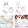 24Pcs Easter Rabbit Eggs Tableware Set Easter Bunny Eggs Plates and Cups for Picnics Apartment Dorm Festivals Family Reunions