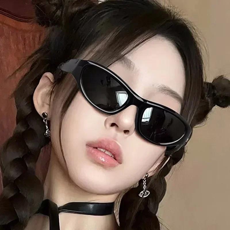 Vintage Punk Sports Sunglasses Women Men Y2K Style Cat Eye Sun Glasses Fashion Eyewear Retro Shades