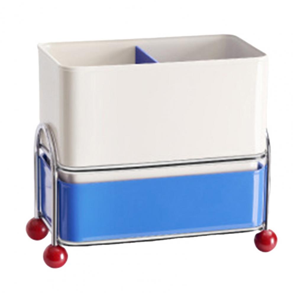 

Chopstick Storage Box Plastic Chopstick Holder Multifunctional Kitchen Utensil Holder Straw Drying Rack for Spoons for Drying синій