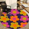 1PC Flower Pattern Office Round Area Rug, Mat Suitable For Office, Under Office Chairs Bedroom Living Room Home Decor, Room Deco