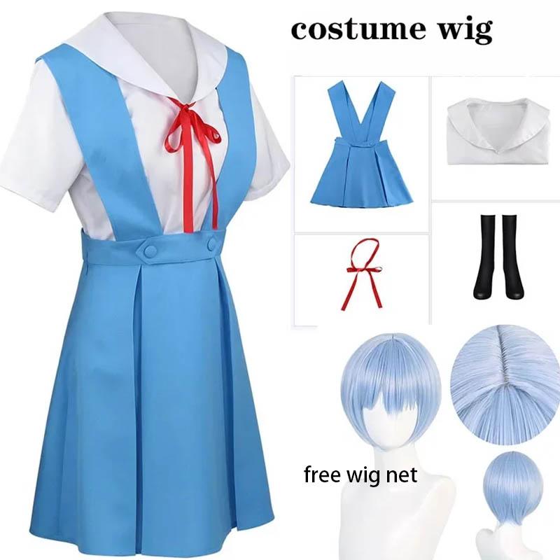 

Ayanami Rei Cosplay Dress With Socks Asuka Langley Sohryu School Uniform Ayanami Rei Outfits For Anime Comic Con Asuka Cosplay S