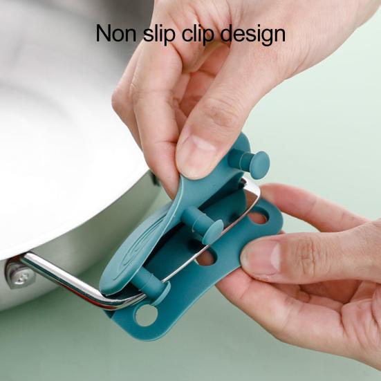 1 Pair Grips Pot Handle Flexible Non-Slip Heat-Resistant Reusable Buckle Design Anti-scalding Silicone