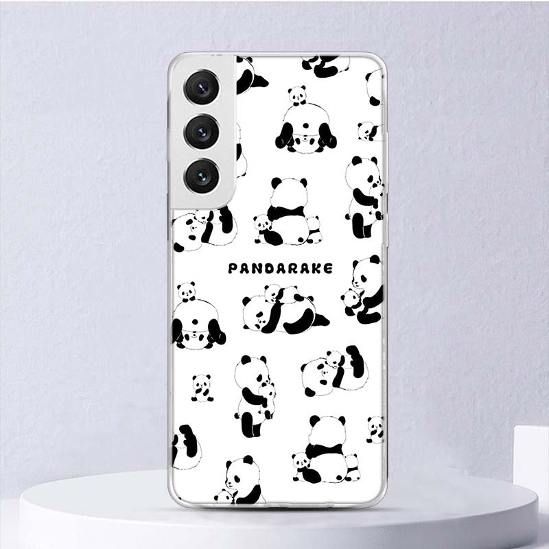 Kreslený Roztomilý Panda Medvěd Měkký Kryt Pro Samsung Galaxy S22 S21 Ultra S20 FE S10 Plus Kryt na Telefon S9 S8 + S10E S7 Edge S6 Funda Coq