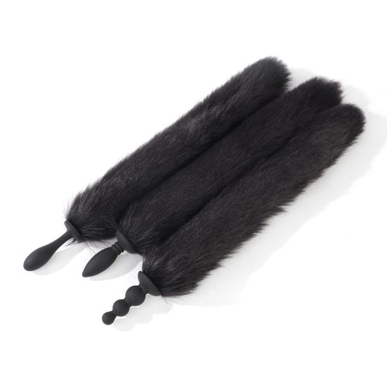 Plush Tail Anal Toy Prostate Stimulation Massager Dildo Silicone Anal Beads Butt Stopper Men Women Couples Adult Sex Toy