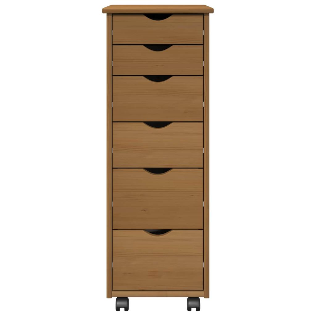 Rollcontainer Honigbraun 34 x 39 x 93,5 cm Massivholz Kiefer