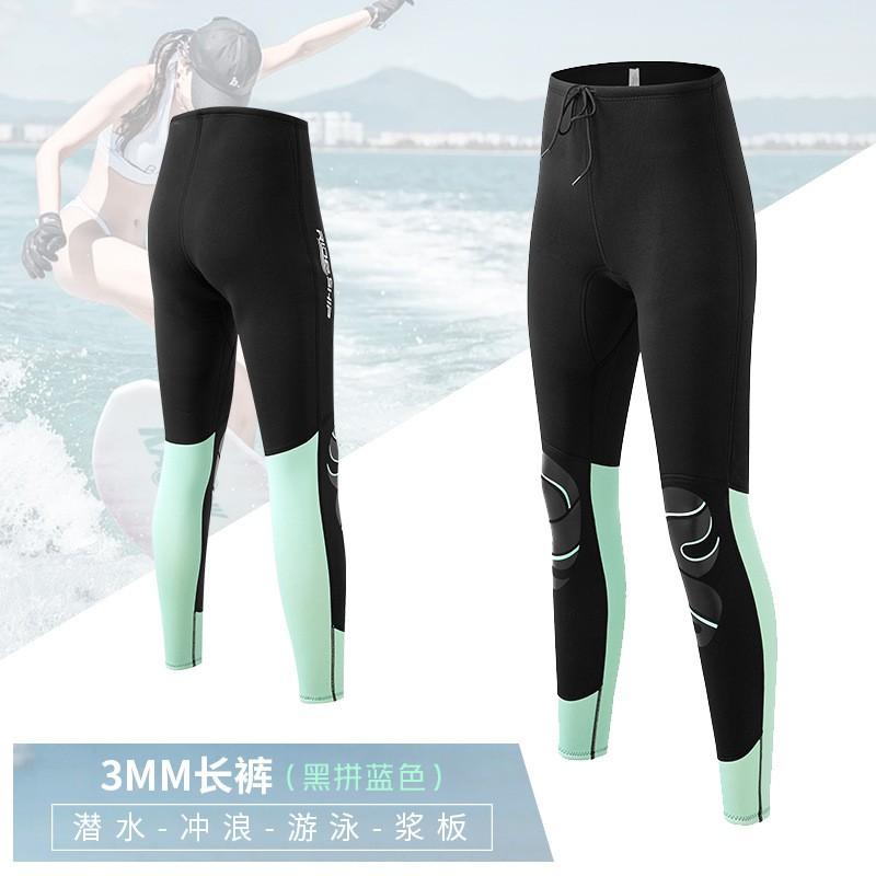 Womens 3mm Neoprene Wetsuit Set Long Sleeve Rash Guard Pants Snorkeling Swimming Diving UV Protection Quick Dry XS