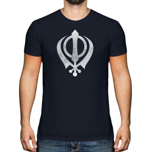 

Sikh Khanda Afflict Print T-Shirt Vintage Design Top Sikhism Gift M