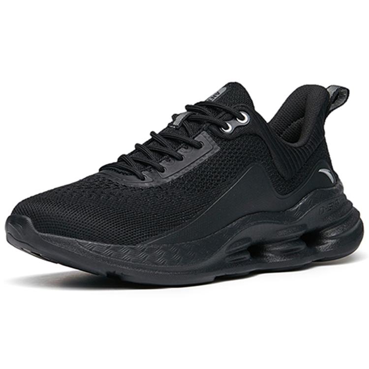 Anta Comprehensive Training Collection Cushioning Lightweight Breathable Low Top Running Shoes Women's Black Silver 922217704-3