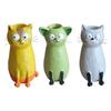 Cat Vase for Flowers, Quirky Cat Flower Vase for Desk Decoration and Bookshelf Display, 3D Decorative Vases for Home Office Styling and Gift Giving,