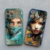 Portrait Art Watercolor Painting Phone Case For iPhone 15 14 13 12 Mini 11 Pro Max SE2 15 14 7 8 Plus XS X XR Shockproof Covers
